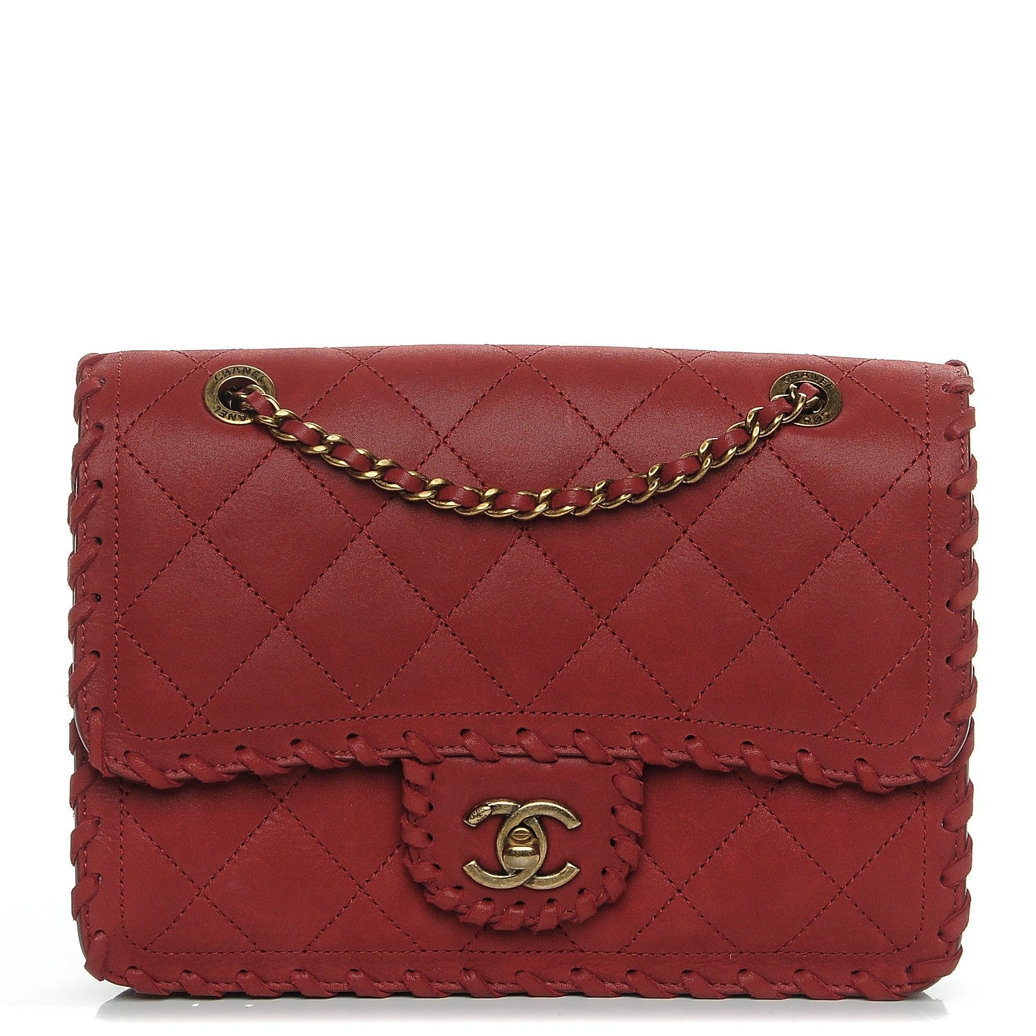 Chanel Metallic Calfskin Small Happy Stitch Flap Red 1 of 9