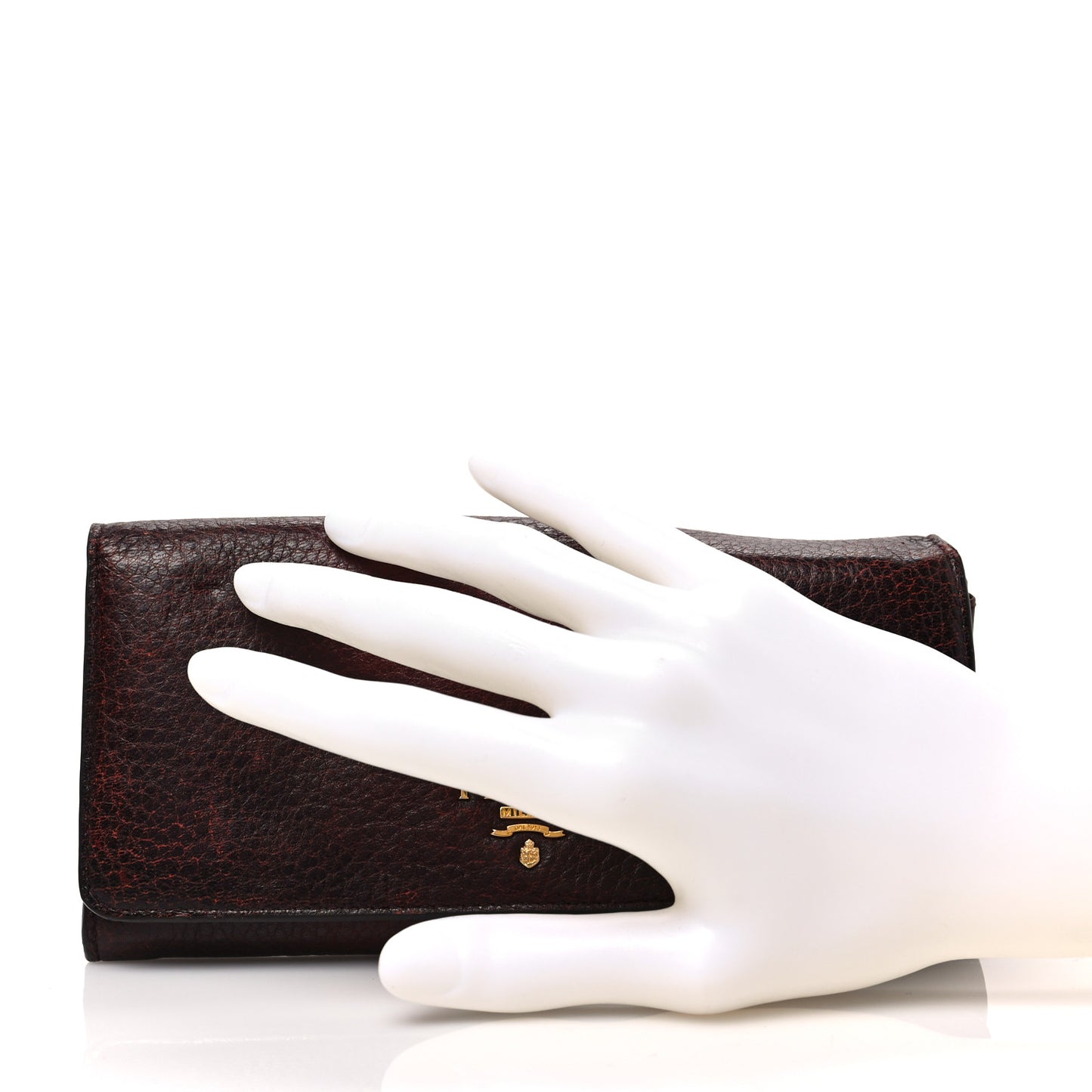 Vitello Daino Continental Flap Wallet Amaranto