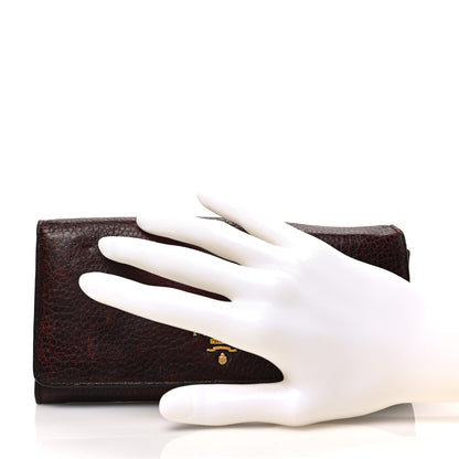 Prada Vitello Daino Continental Flap Wallet Amaranto 2 of 7