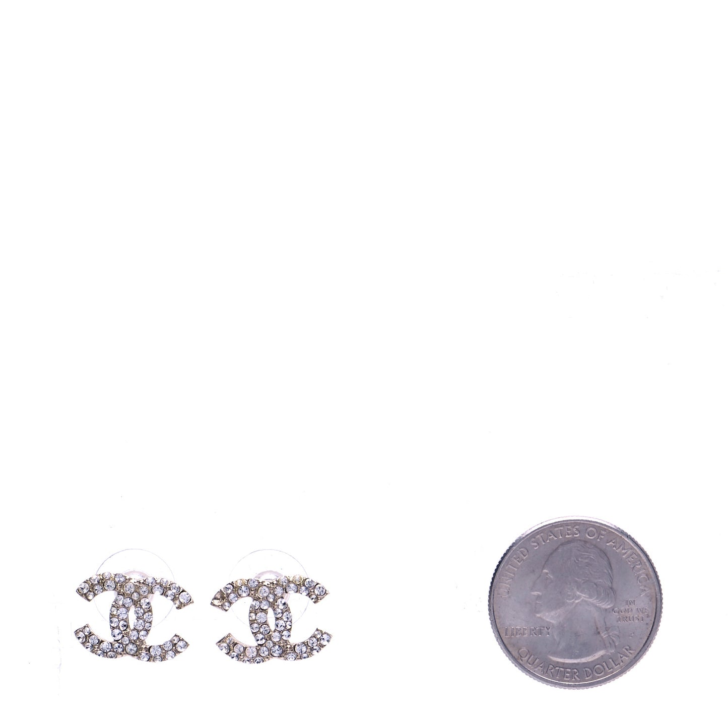 Crystal CC Earrings Silver