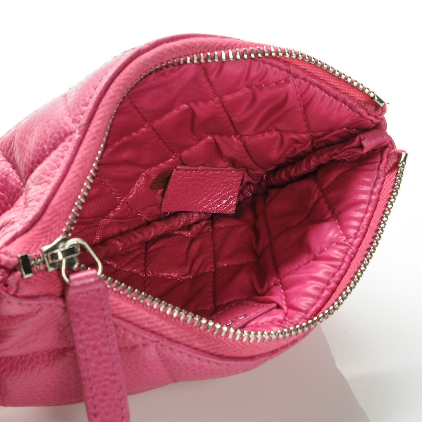 Caviar Quilted Small Cosmetic Case Pink