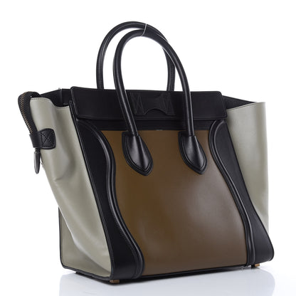 Celine Satin Calfskin Mini Tri-Color Luggage Dark Grey 3 of 11