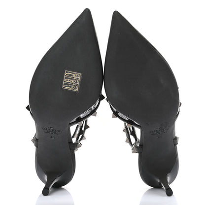 Valentino Garavani Patent Nappa Rockstud Ankle Strap 65mm Pumps 38 Black 5 of 8