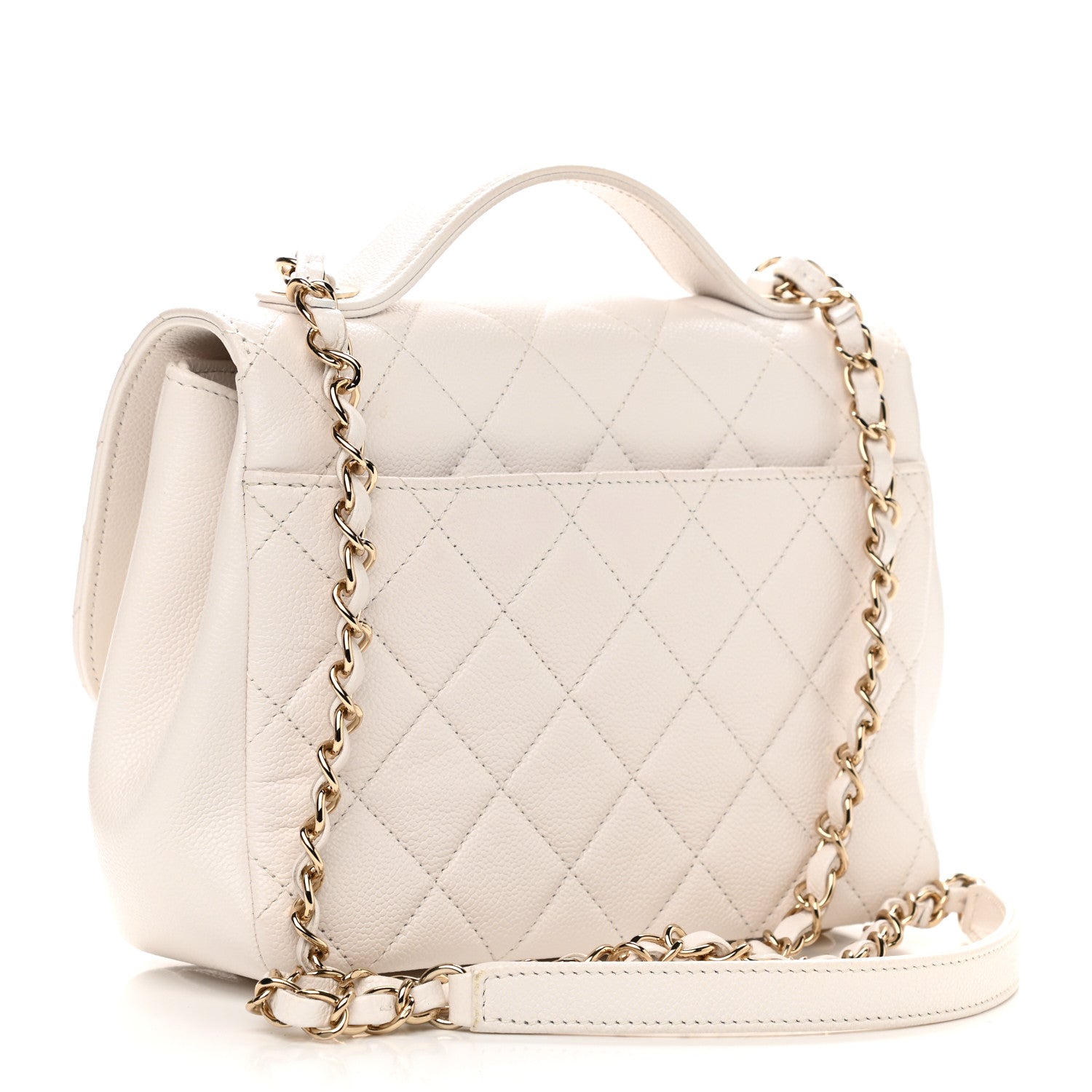 Chanel Caviar Quilted Medium Business Affinity Flap White 3 of 12