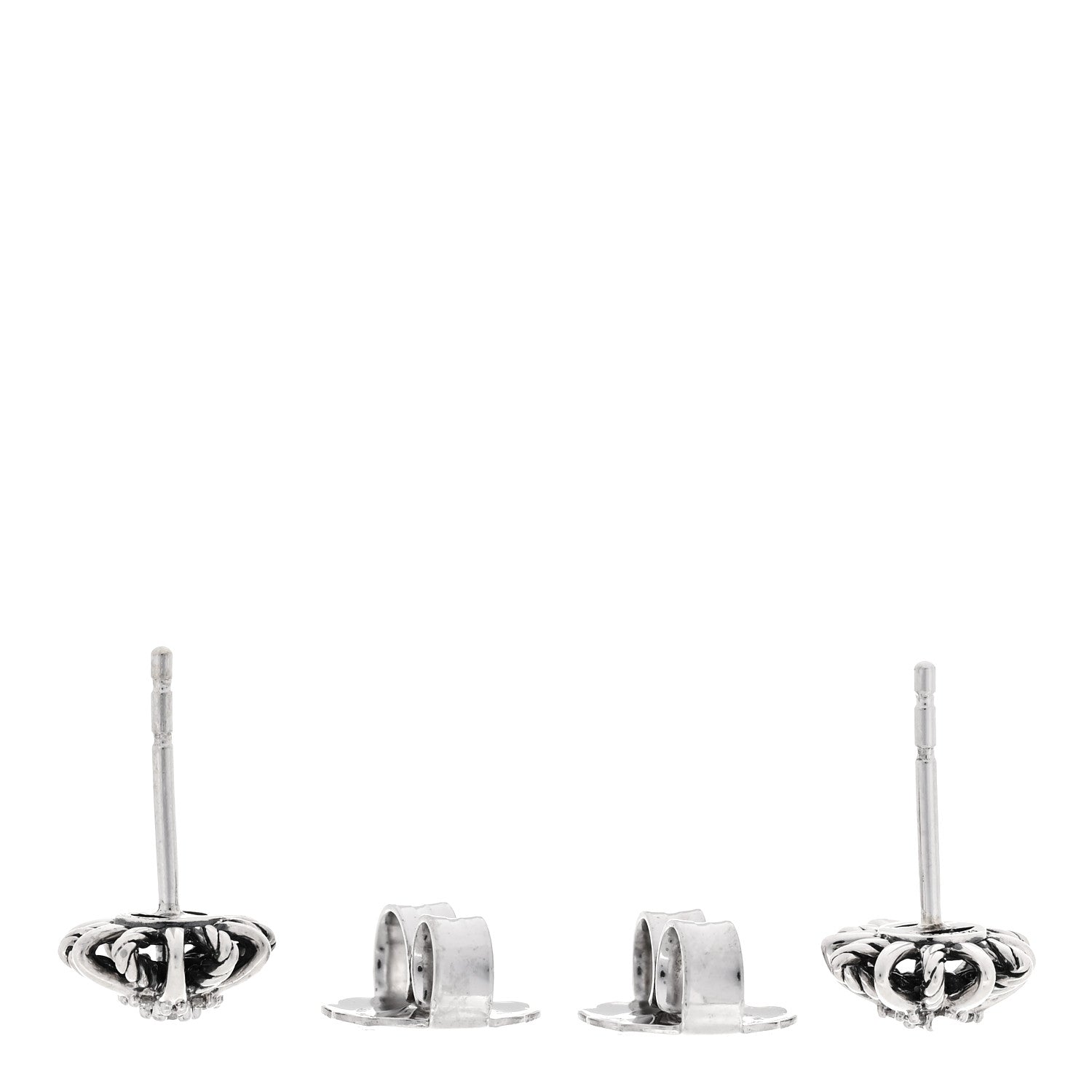 David Yurman Sterling Silver Diamond 10mm Petite Starburst Earrings 3 of 4