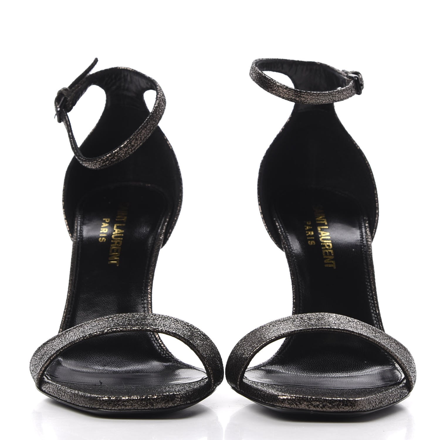 Saint Laurent Evora Amber 85 Astrap Sandals 36.5 Gunmetal 2 of 10