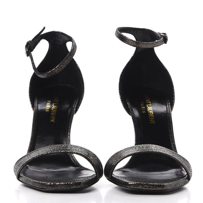 Saint Laurent Evora Amber 85 Astrap Sandals 36.5 Gunmetal 2 of 10