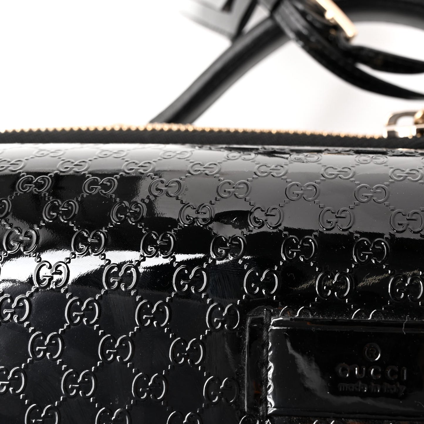 Patent Microguccissima Carry On Suitcase Black