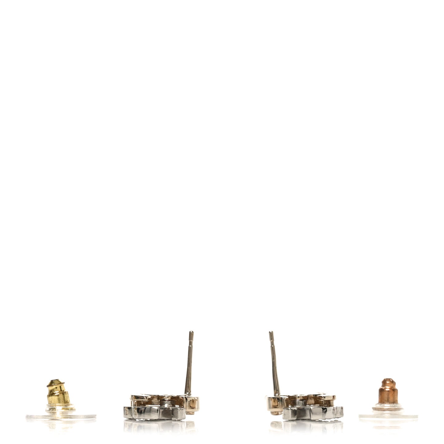 Crystal Double CC Earrings Gold Silver