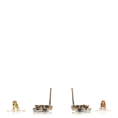 Chanel Crystal Double CC Earrings Gold Silver 4 of 8