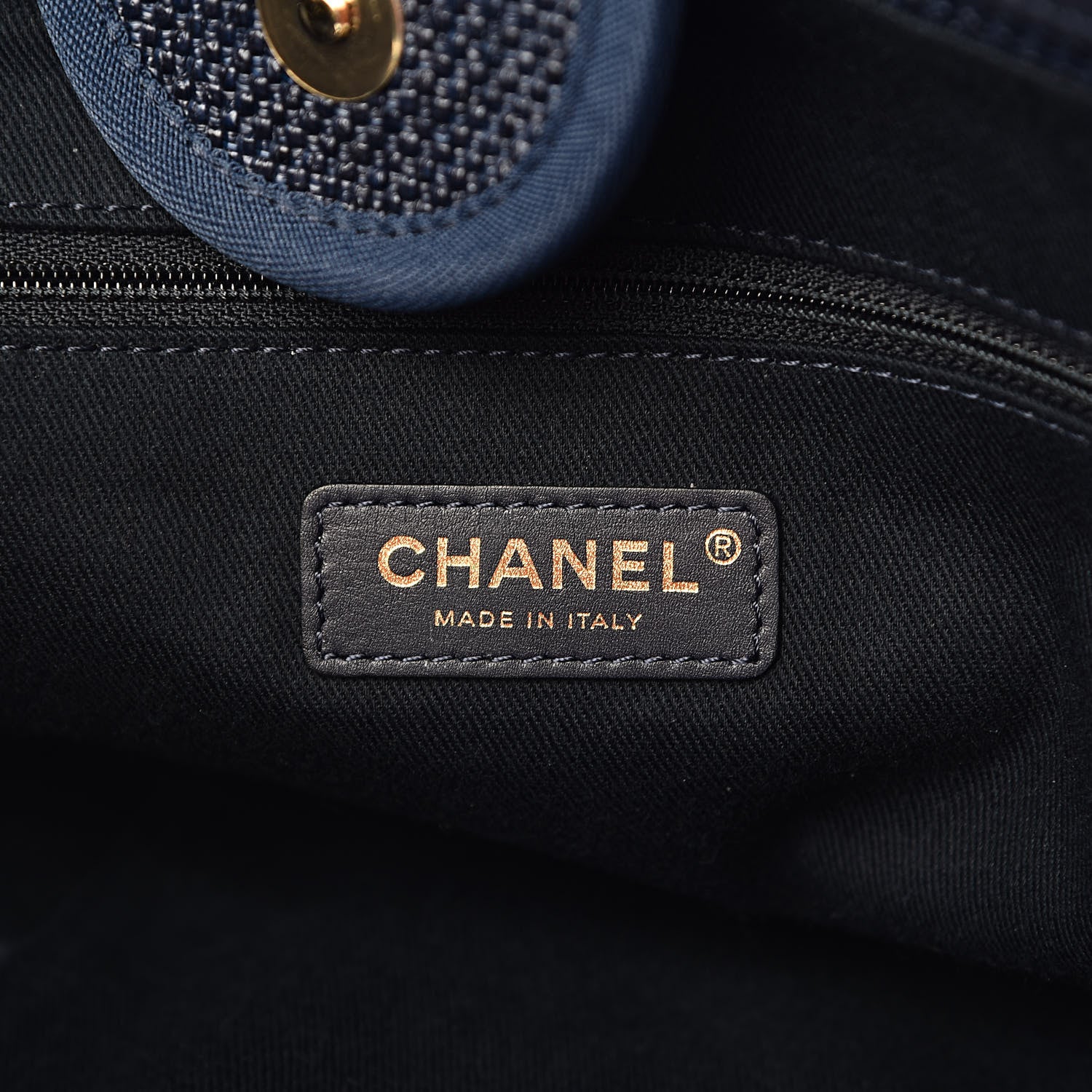 Chanel Woven Straw Raffia Large Deauville Tote Dark Blue 6 of 11