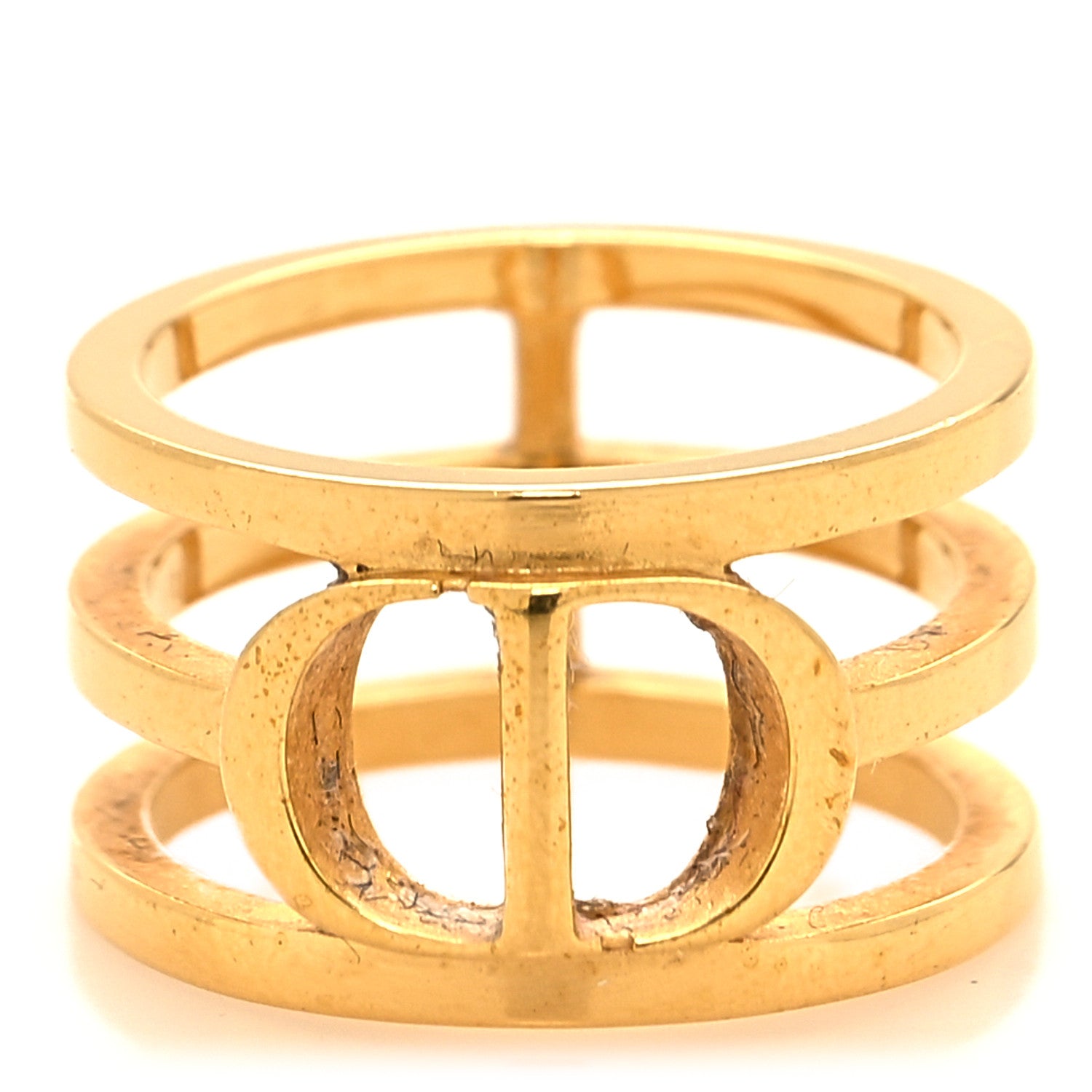 Christian Dior Metal CD Ring M Gold 1 of 5
