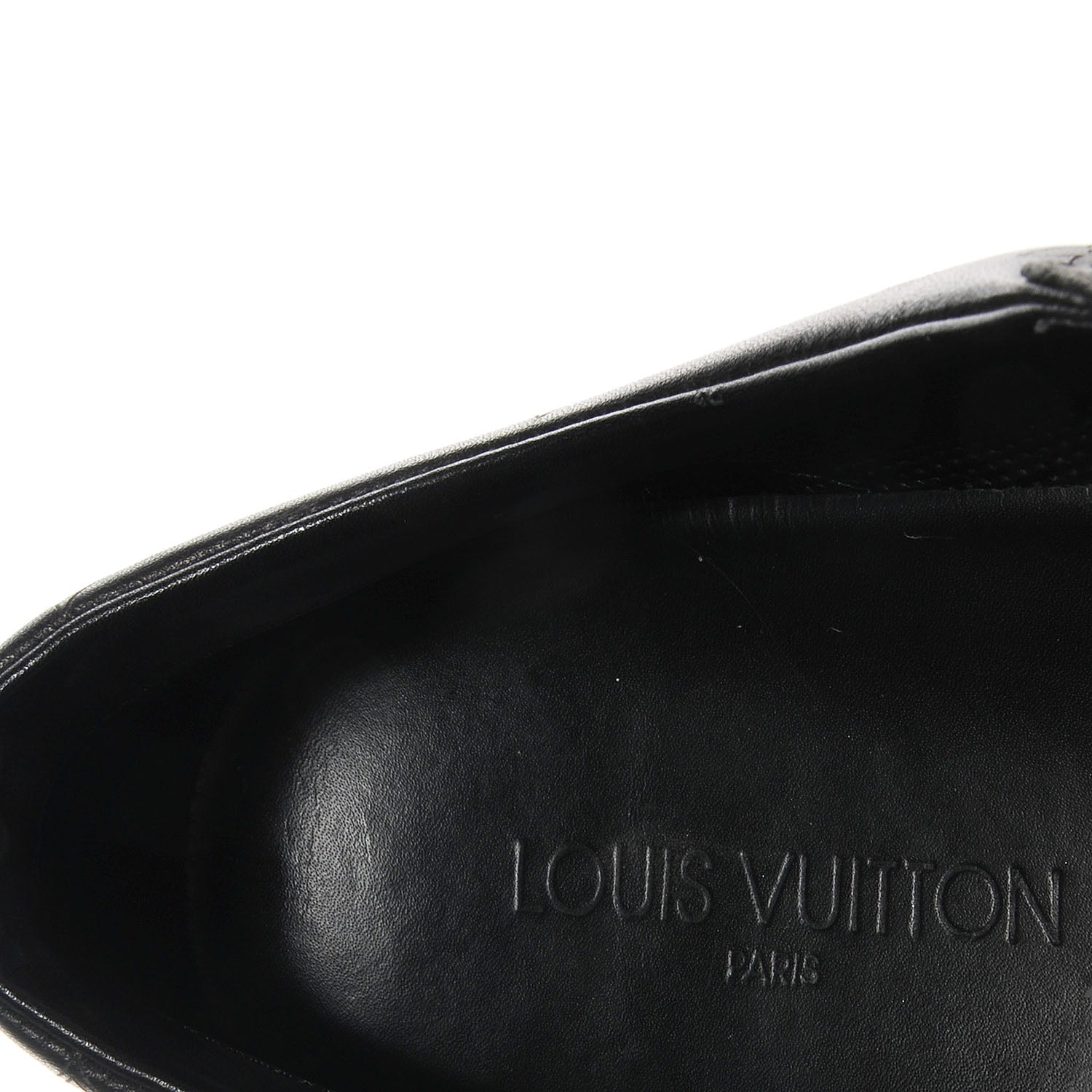Louis Vuitton Calfskin Embossed Monogram Sneakers 9 Black 7 of 9