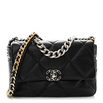 Chanel Lambskin Quilted Large Chanel 19 Flap Black 1 of 10