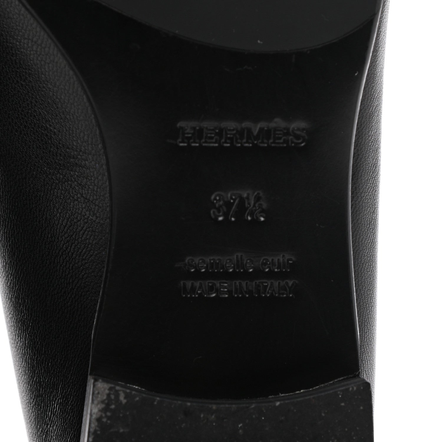 Hermes Goatskin Womens Paris Loafers 38.5 Black 6 of 11