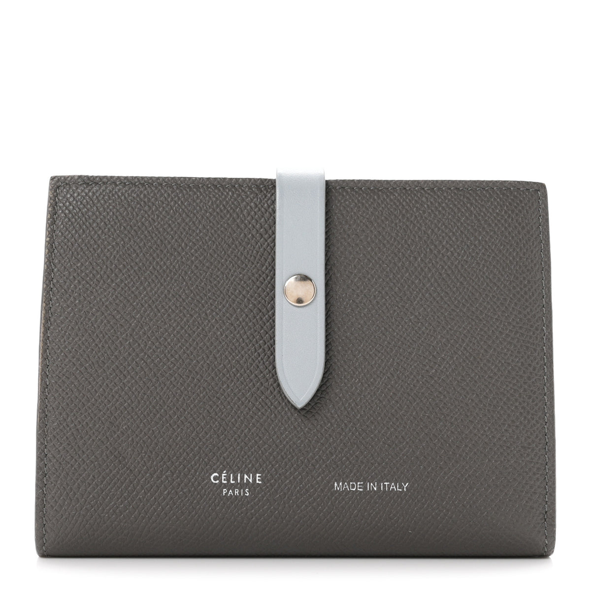 Celine Grained Calfskin Medium Multifunction Strap Wallet Pebble Mineral 1 of 7