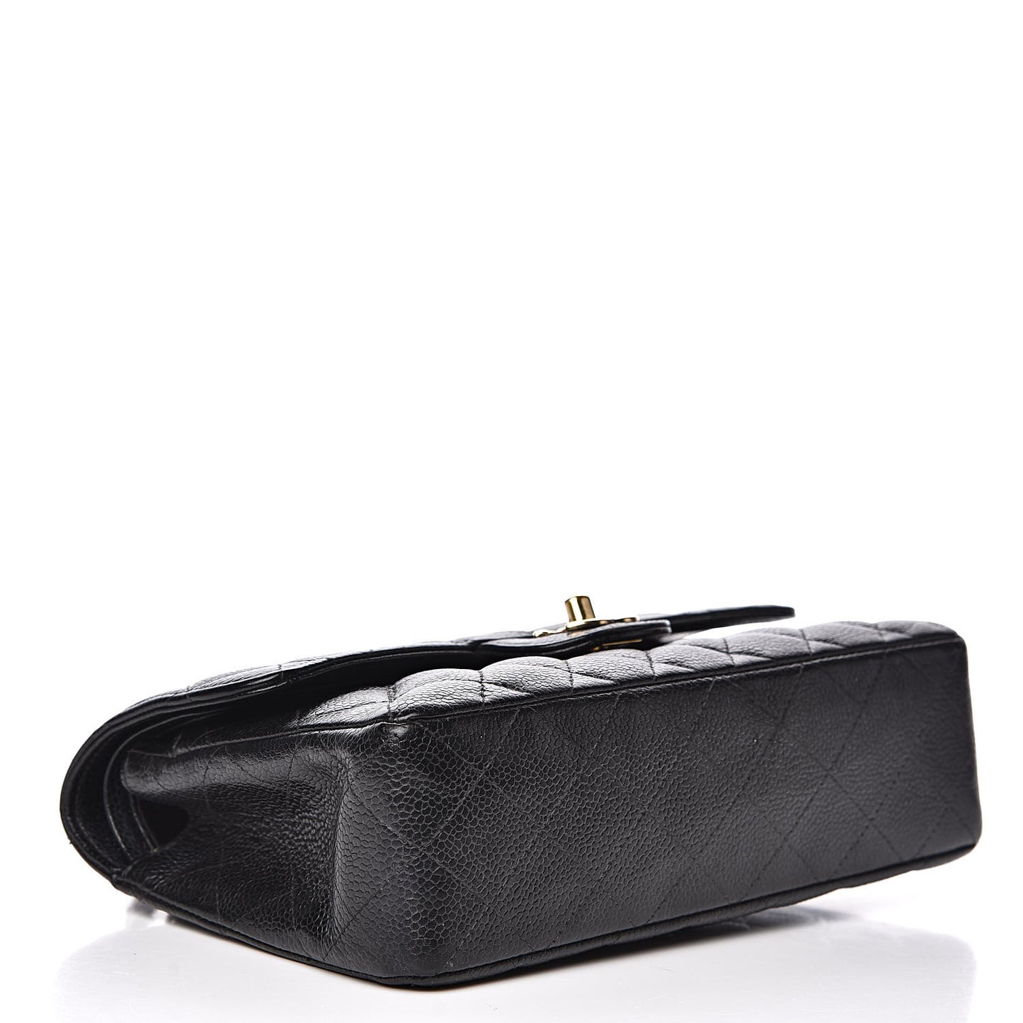 Caviar Quilted Small Double Flap Black