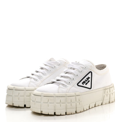 Prada Re-Nylon Gabardine Triangle Logo Double Wheel 50mm Sneakers 36.5 White 3 of 9