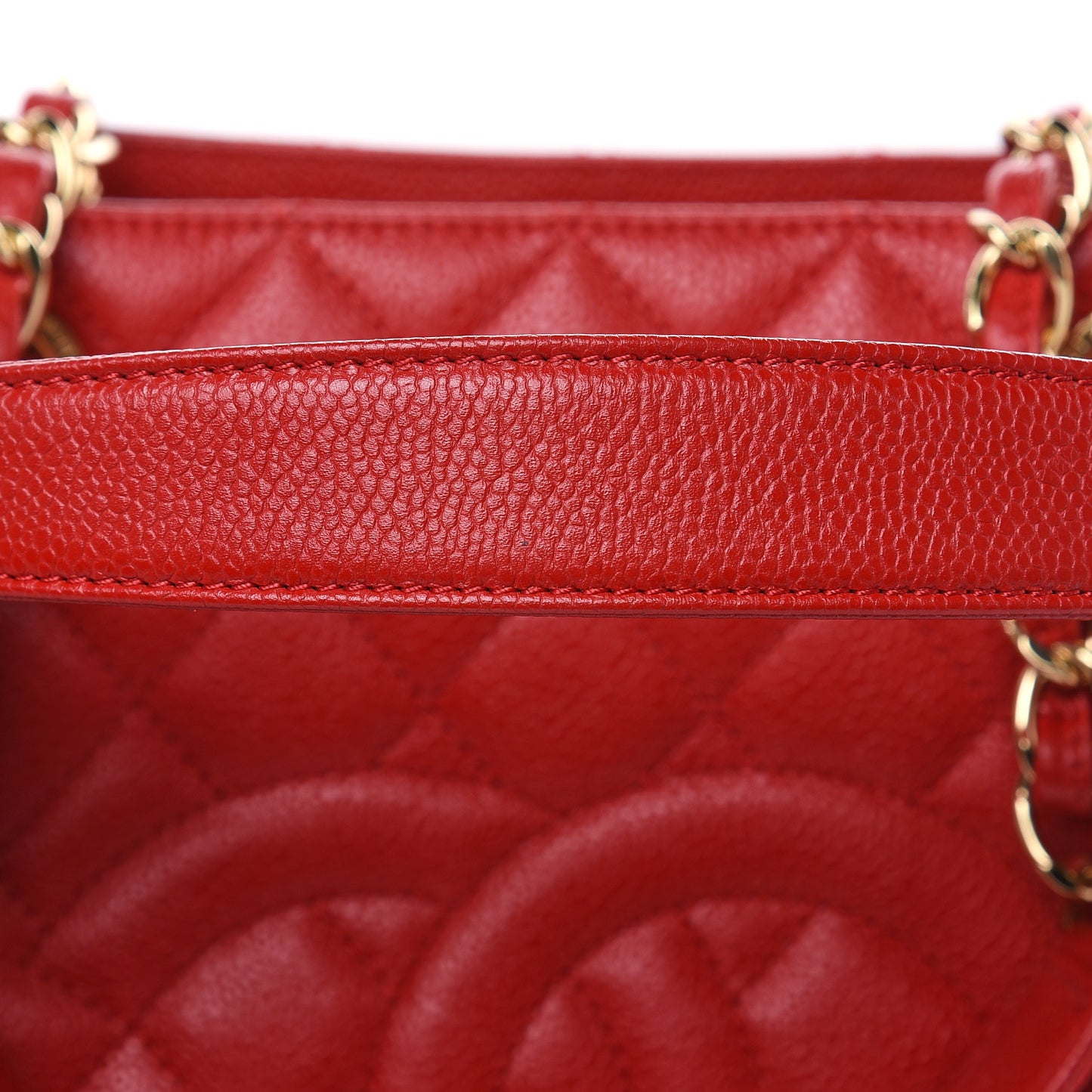 Caviar Quilted Grand Shopping Tote GST Red