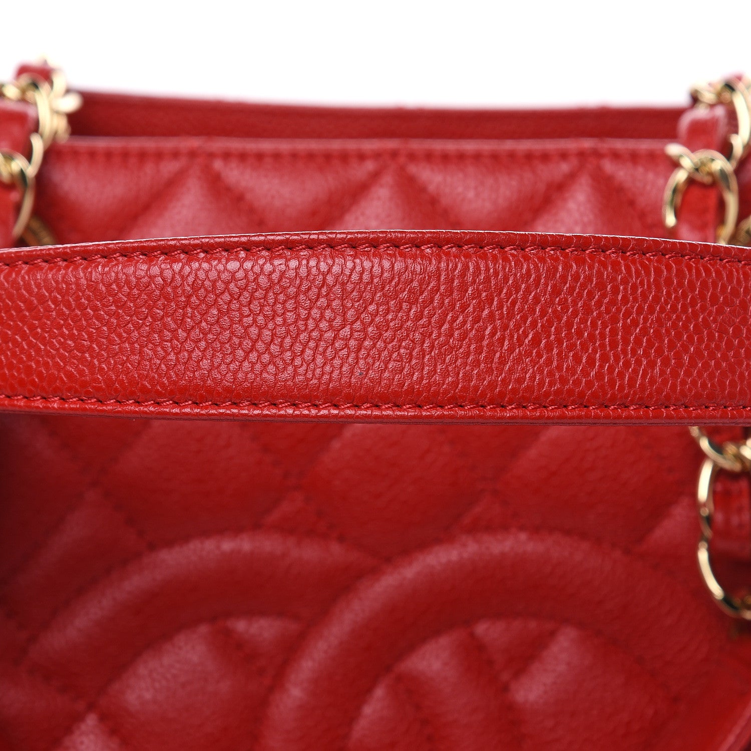 Chanel Caviar Quilted Grand Shopping Tote GST Red 13 of 19