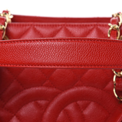 Chanel Caviar Quilted Grand Shopping Tote GST Red 13 of 19