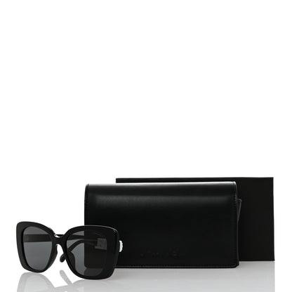 Chanel Acetate Strass Polarized Square Sunglasses 5422-B-A Black White 8 of 8