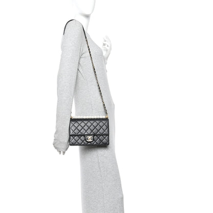 Chanel Goatskin Quilted Small Chic Pearls Flap Black 2 of 10