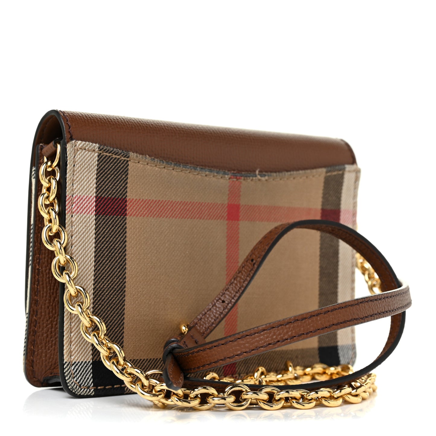 Derby Calfskin House Check Mini Hampshire Crossbody Tan