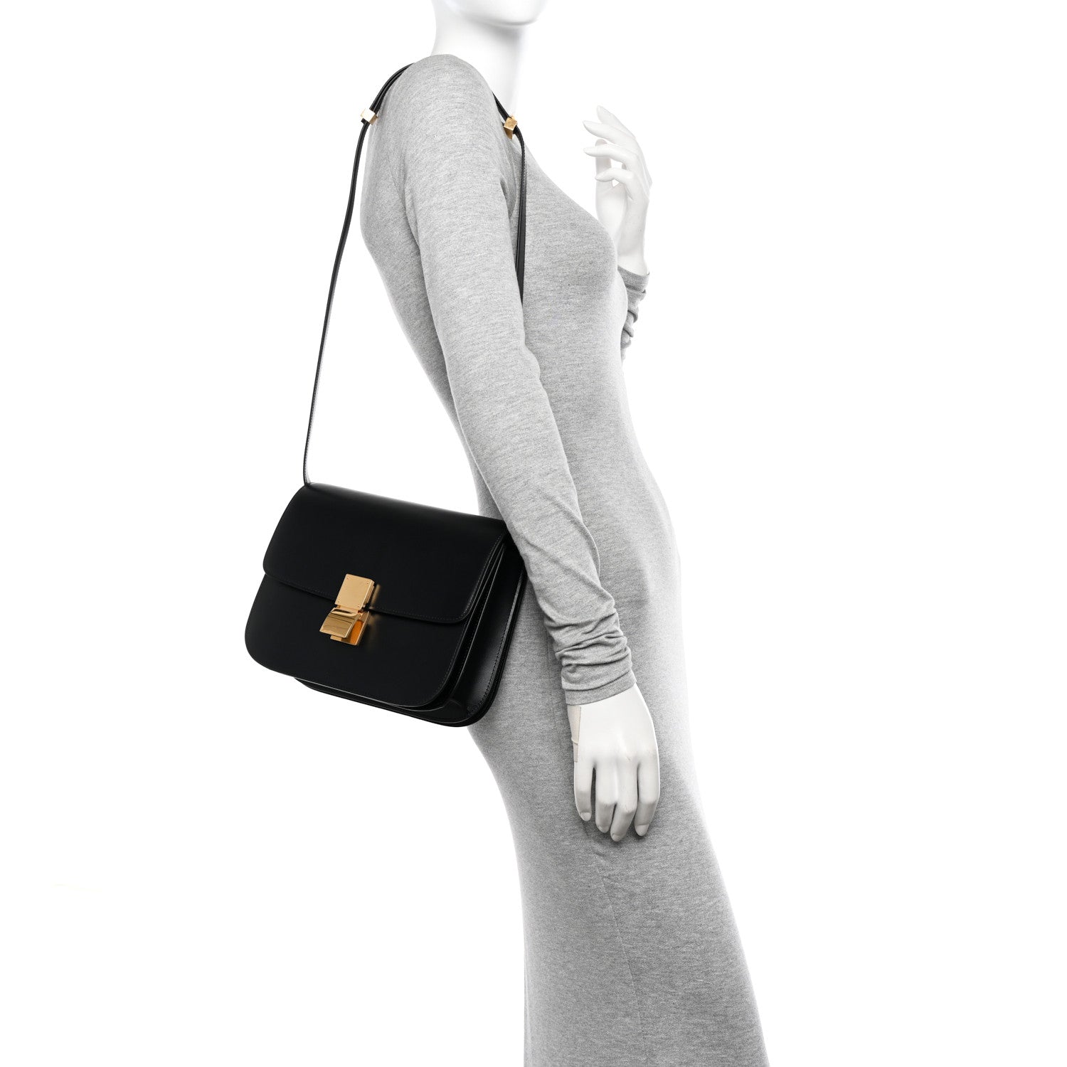 Celine Box Calfskin Medium Classic Box Flap Bag Black 2 of 12