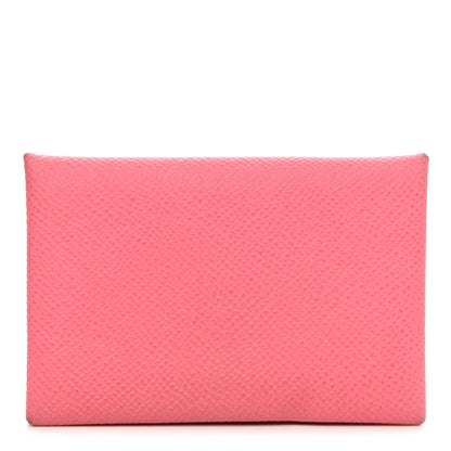 Hermes Epsom Calvi Card Case Rose Azalee 1 of 13