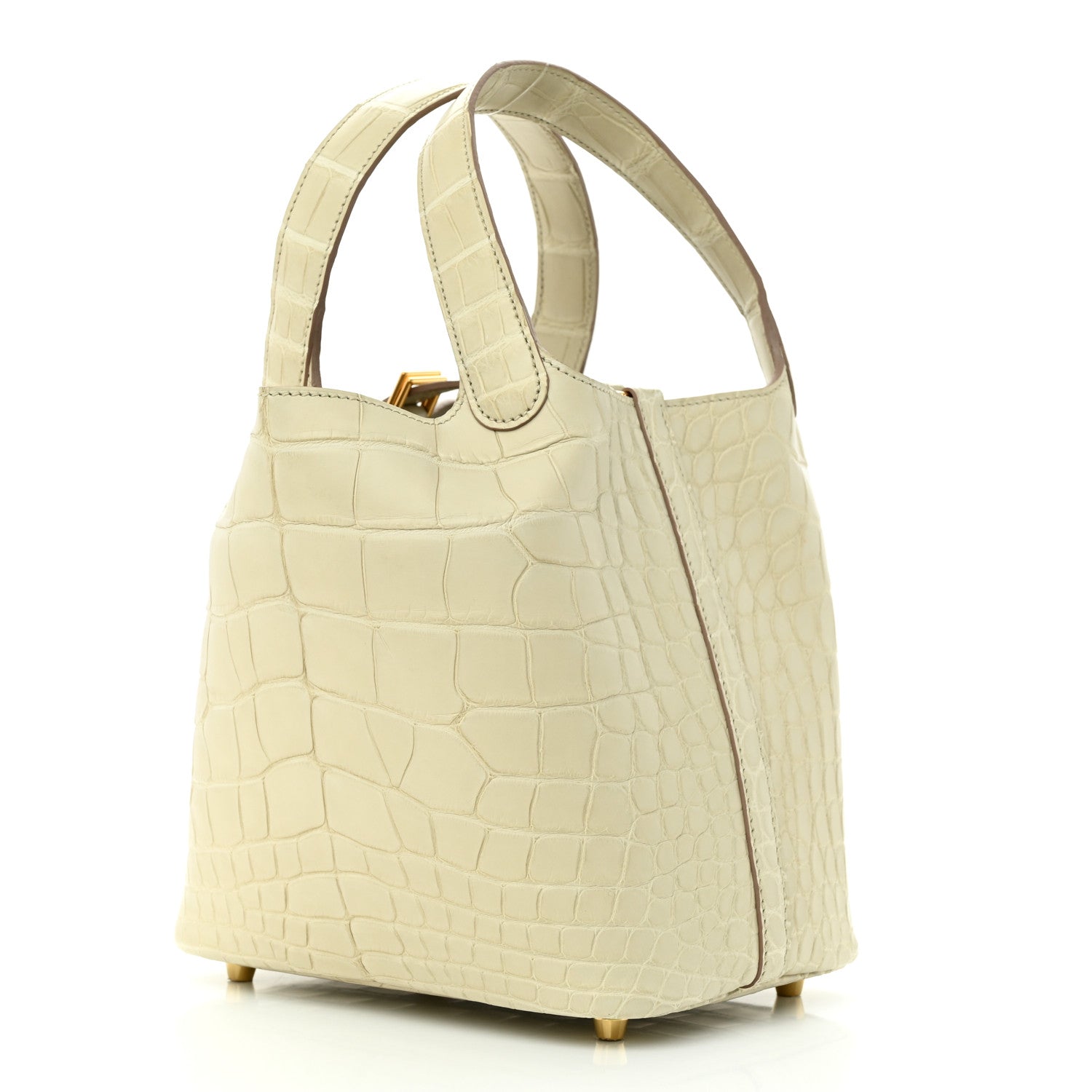 Hermes Matte Alligator Picotin Lock 18 Beton 2 of 12