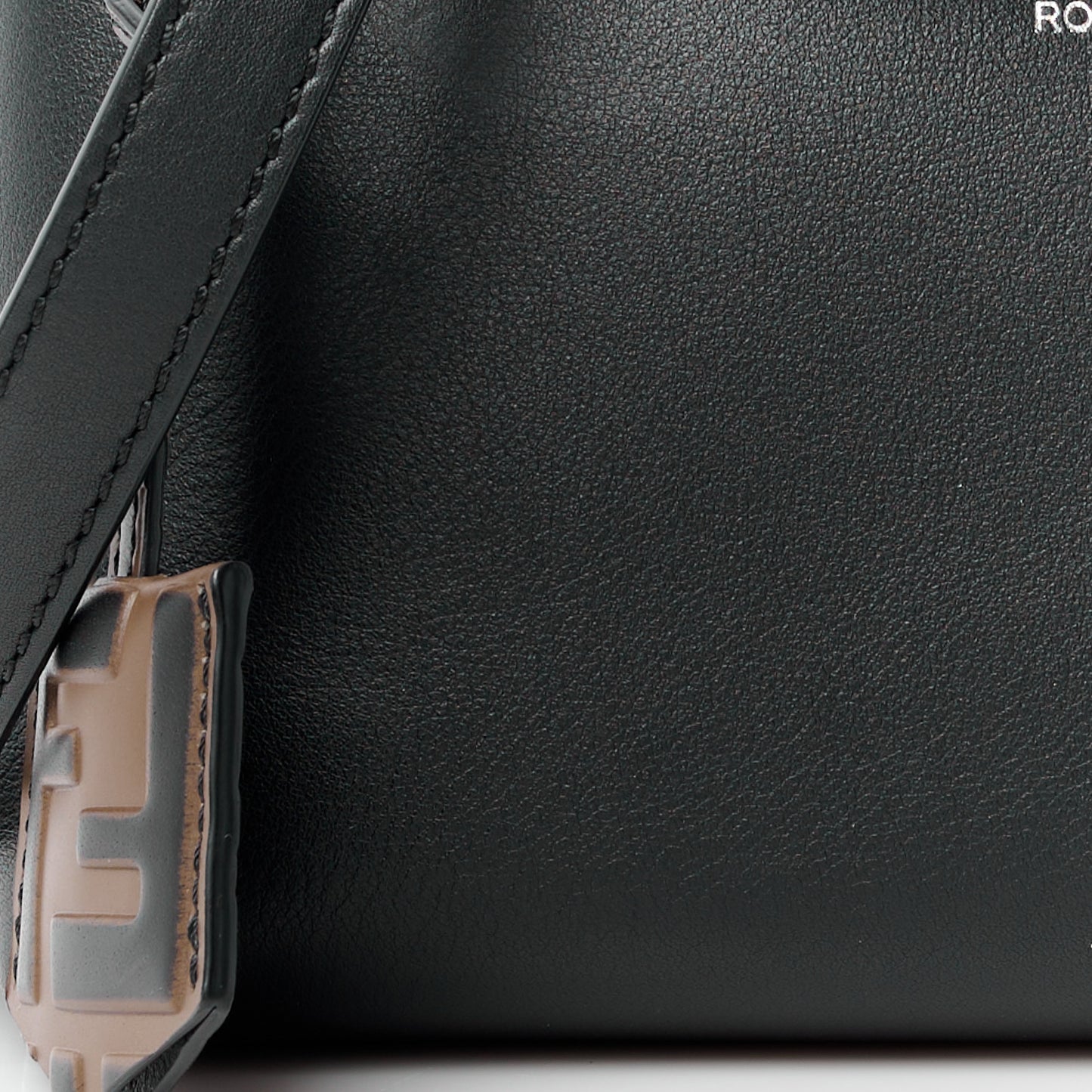Vitello Dolce Bi-Color FF 1974 Embossed Mini By The Way Boston Bag Black Maya
