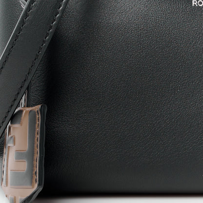 Fendi Vitello Dolce Bi-Color FF 1974 Embossed Mini By The Way Boston Bag Black Maya 10 of 13