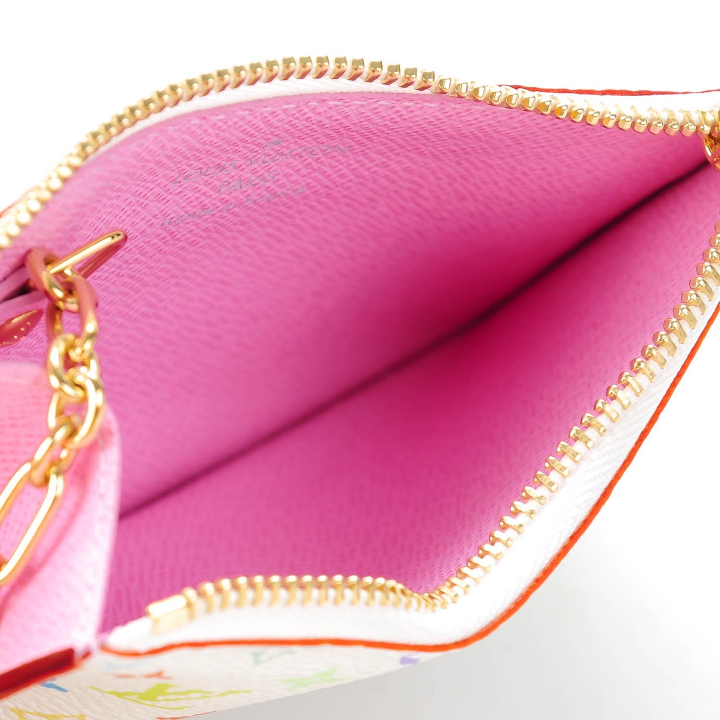Monogram Multicolor Key Pouch White Litchi