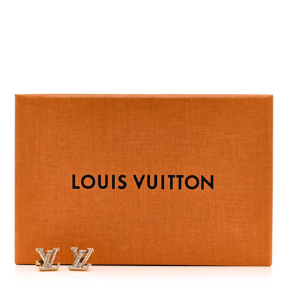 Louis Vuitton Metal Crystal LV Iconic Earrings Gold 6 of 6