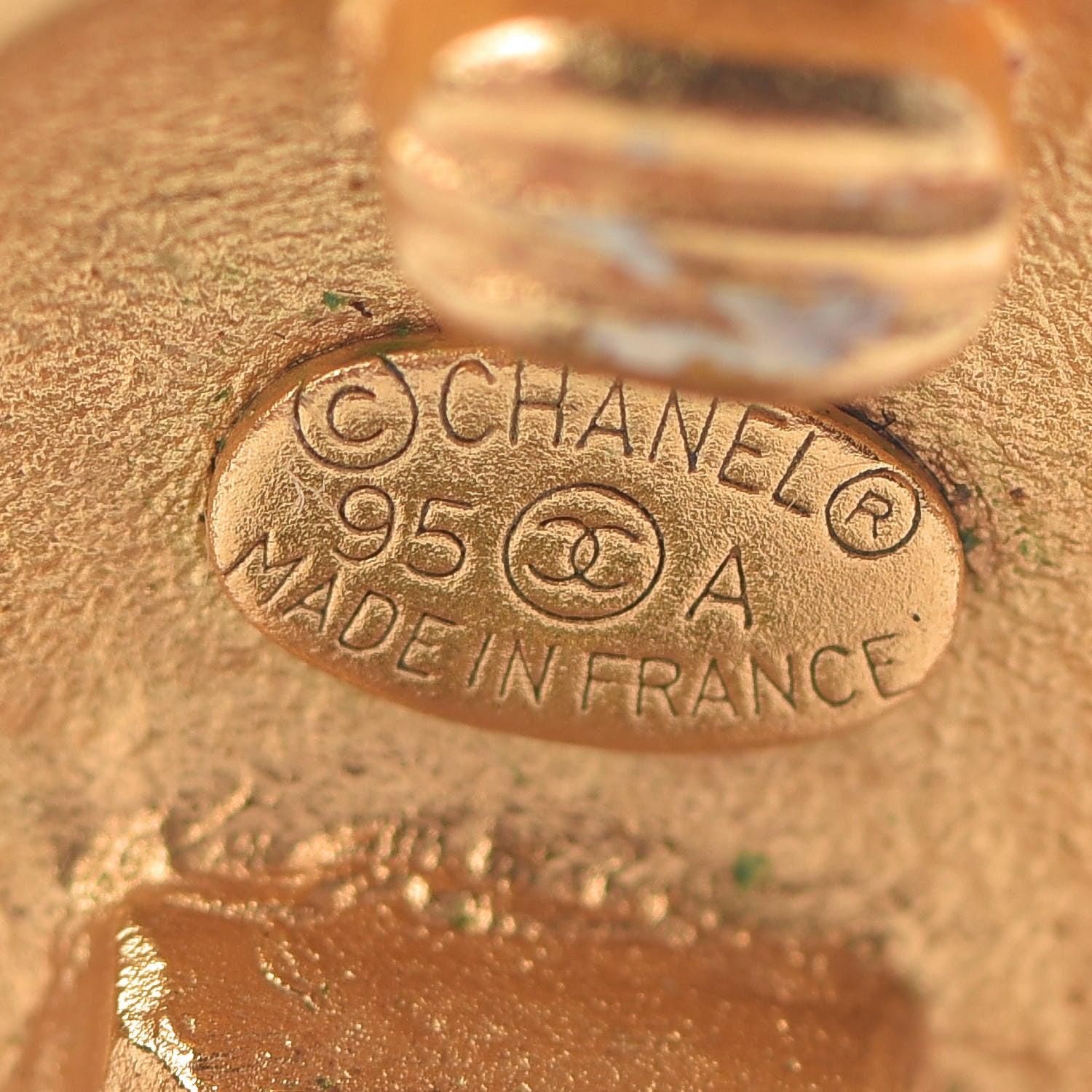 Chanel CC Button Clip On Earrings Gold 4 of 5