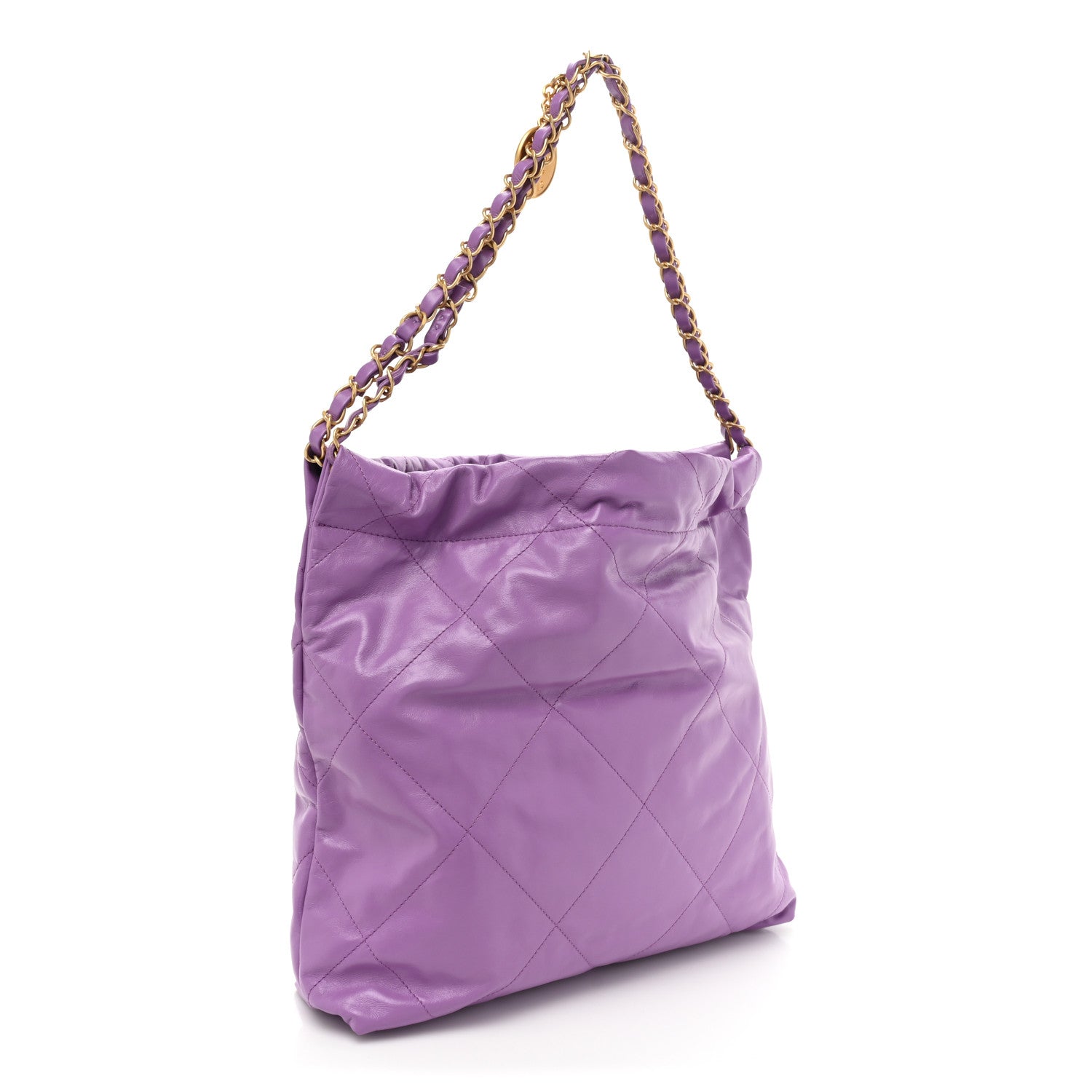 Chanel Shiny Calfskin Quilted Small Chanel 22 Purple 4 of 11