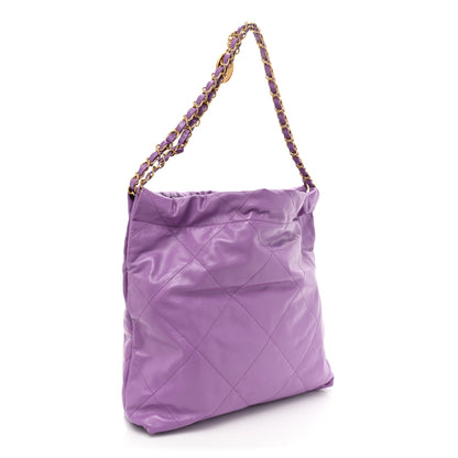 Chanel Shiny Calfskin Quilted Small Chanel 22 Purple 4 of 11