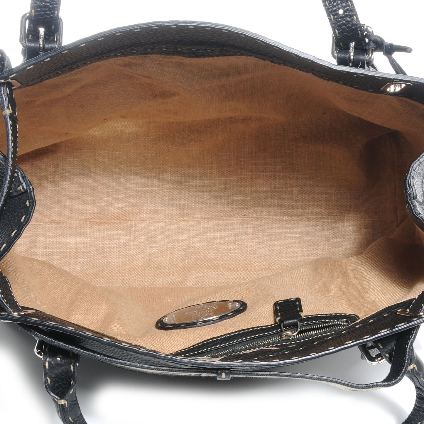 Calfskin Romano Selleria Villa Borghese Tote Black