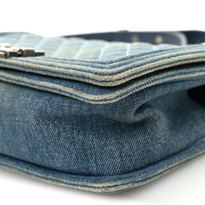 Chanel Denim Quilted Medium Boy Flap Blue 10 of 11