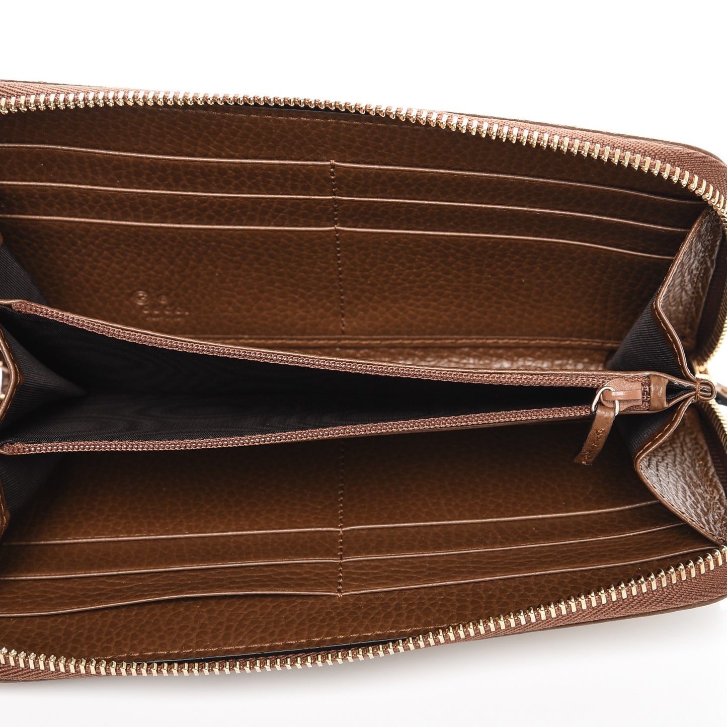 Monogram Dollar Calfskin Zip Around Wallet Beige Ebony Tabacco