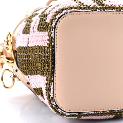 Fendi Raffia Vitello King F is Fendi FF Crochet Mini Mon Tresor Bucket Bag Natural Light Rose 7 of 8