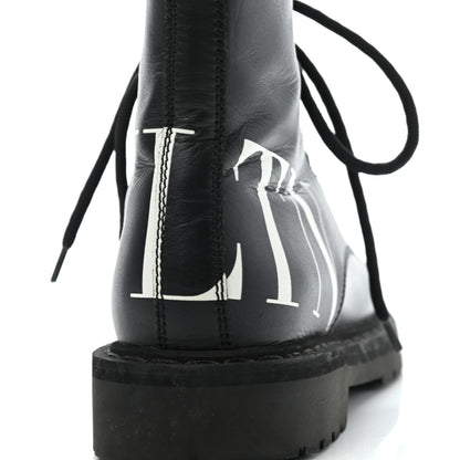 Valentino Garavani Calfskin VLTN 20mm Combat Boots 36.5 Black White 5 of 11
