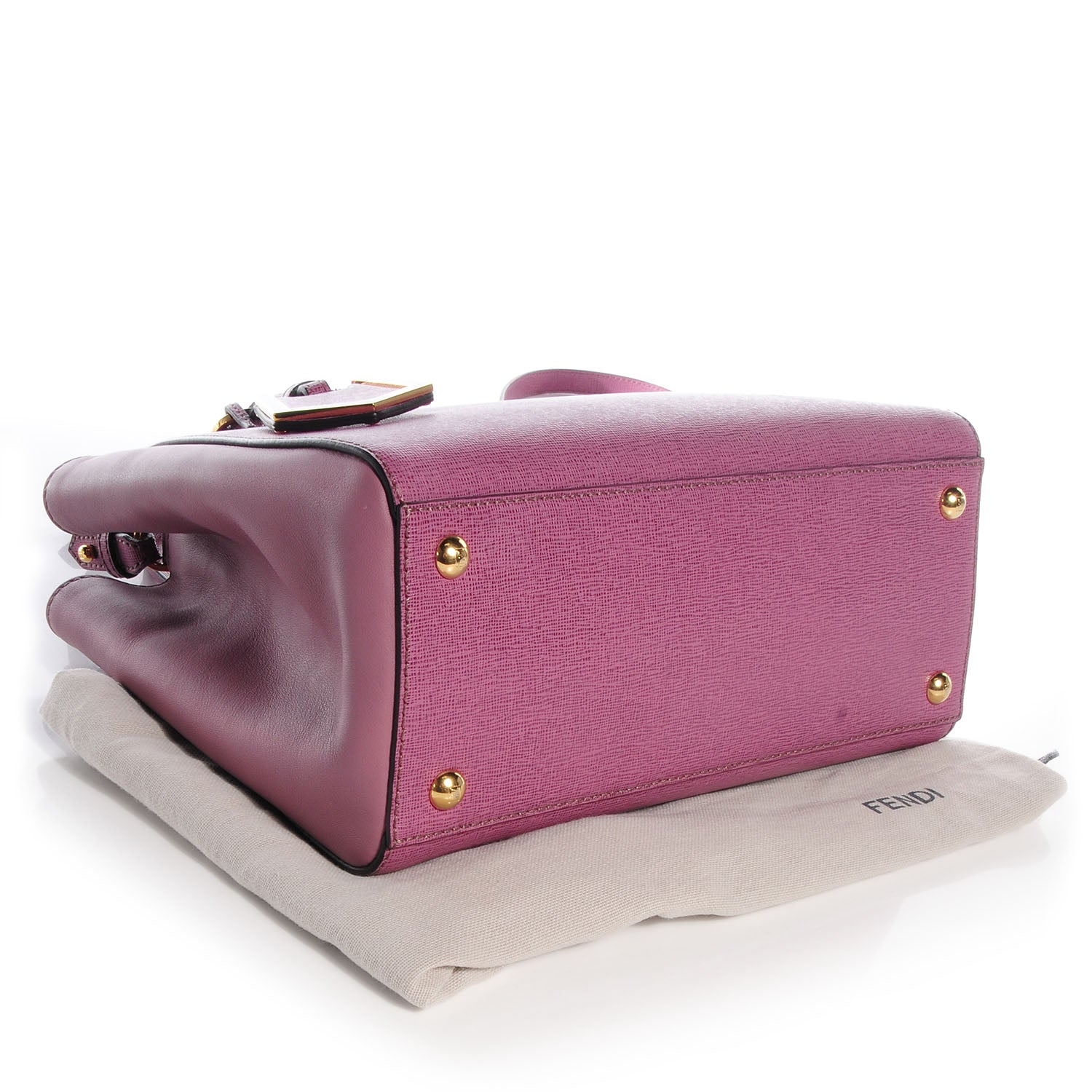 Fendi Vitello Elite Flamingo Petite 2Jours Tote Lilla Glicine 4 of 9