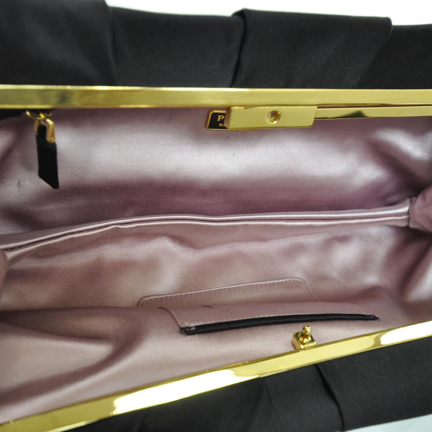 Prada Satin Frame Evening Bag Black 6 of 9