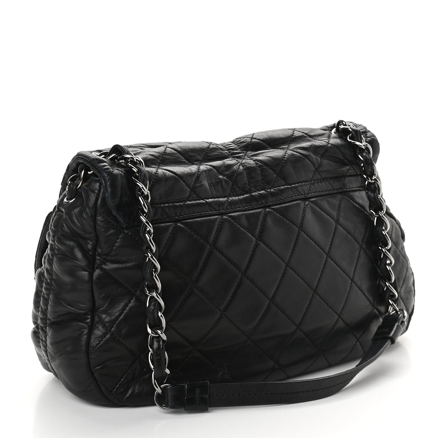 Lambskin Quilted Small Sharpei Flap Black