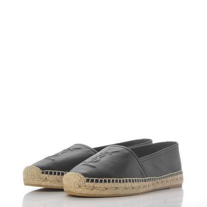 Saint Laurent Lambskin Monogram Espadrilles 39 Black 3 of 9