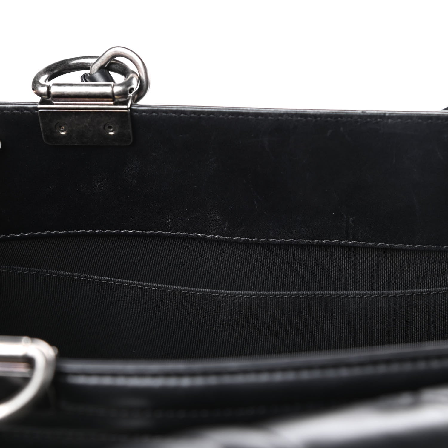 Chanel Glazed Calfskin Boy Tote Black 14 of 16