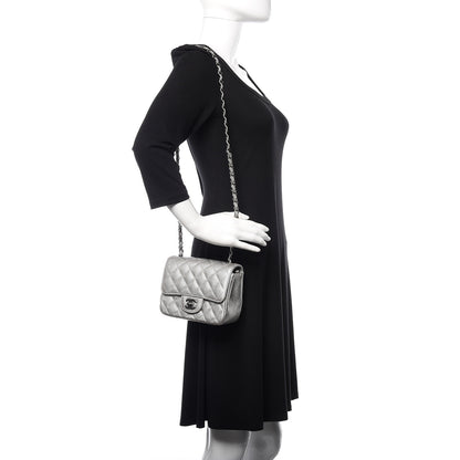 Chanel Metallic Caviar Quilted Mini Square Flap Silver 2 of 10