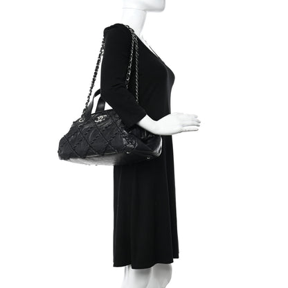 Chanel Calfskin Ultra Stitch Bowler Black 2 of 10